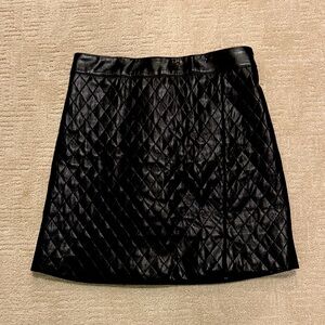 MELISSA NEPTON Black Quilted Vegan Leather Skirt